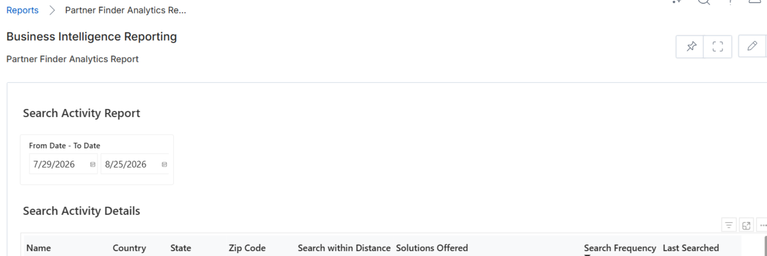UPM Version 26.3
Partner Locator Analytics Report: Feature Description